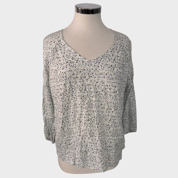 Bass Tops - Bass Womens Small V Neck Rayon Top 3/4 Sleeves